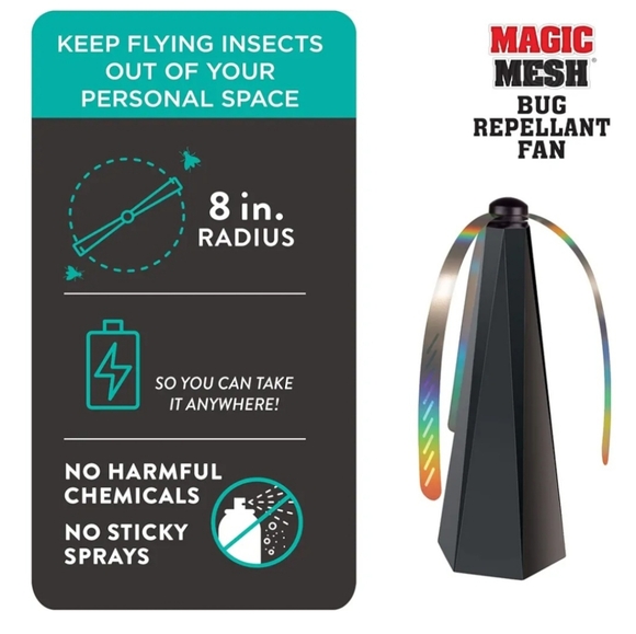 Magic Mesh Insect Repeller Bug Repellant Fan - Picture 3 of 6